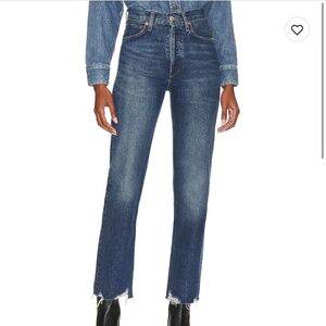 Agolde 90s pinch waist ankle fray